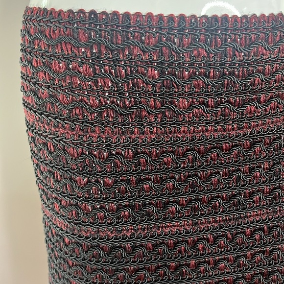 Krizia Sz 6-8 Elastic Corde Dark Red Black Pull On Skirt Vintage Made in Italy - Picture 4 of 5